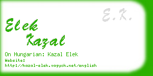 elek kazal business card